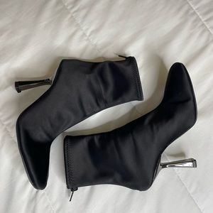 Zara black silk booties size 7 lightly used